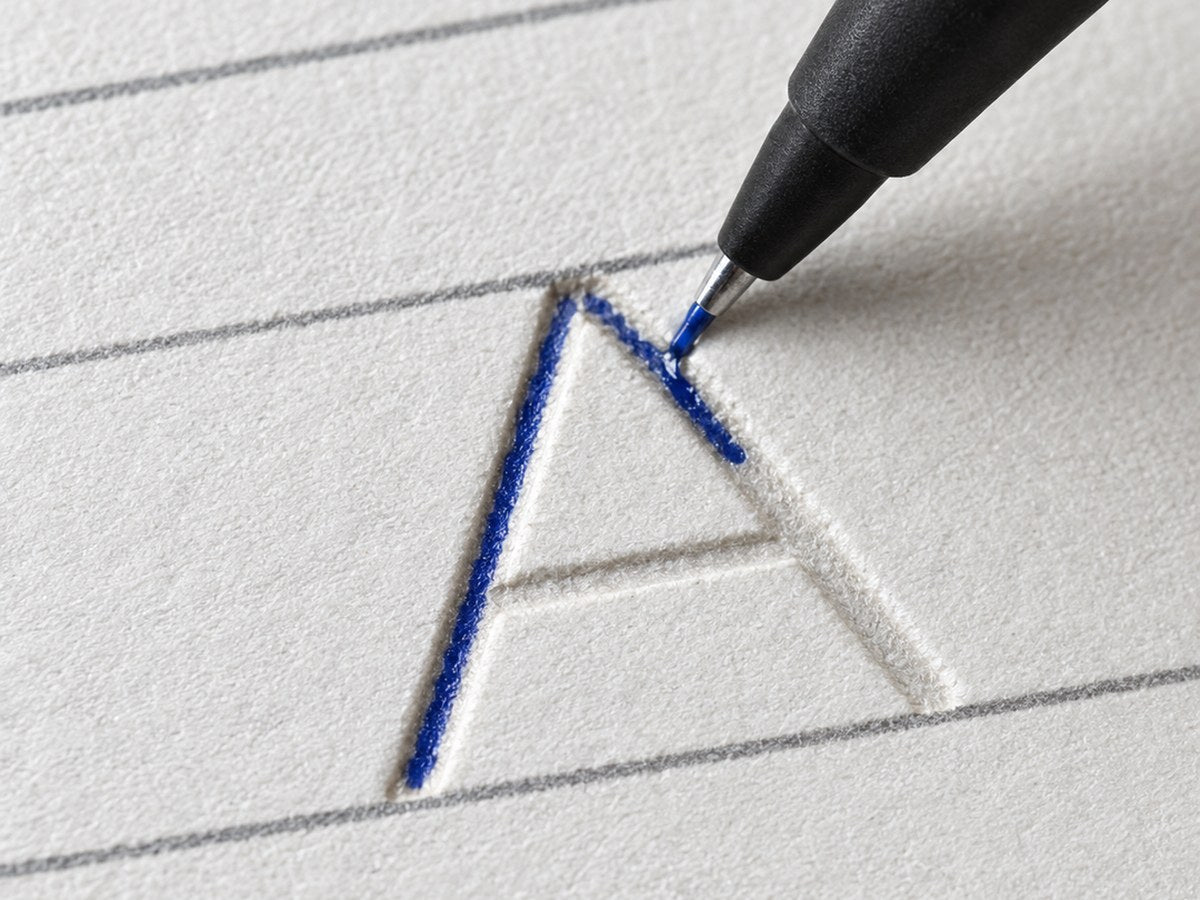 Der Stift folgt der Vertiefung