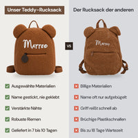 Unser Teddy-Rucksack im Vergleich zum Teddy-Rucksack der anderen