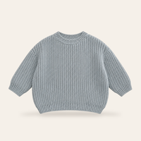 Baby Pullover in Blaugrau ohne Namen, Produktansicht [swatch:Blaugrau]