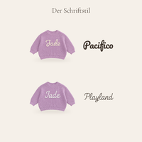 2 Schriftarten für den Namen, auf Leinen-Hintergrund