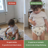 Der Moment, in dem das Kind es allein schafft