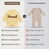 Unser Strampler im Vergleich zur schnellen Personalisierung
