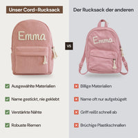 Unser Cord-Rucksack im Vergleich zum Rucksack der anderen